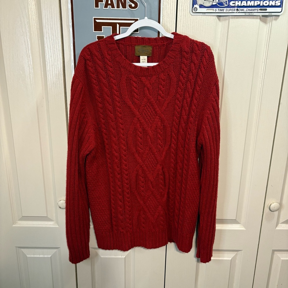 Nick Danger Red Cable Knit Sweater